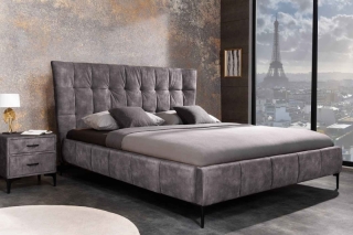 LuxD Dizajnová posteľ Bailey 180 x 200 cm tmavosivý zamat obr-1