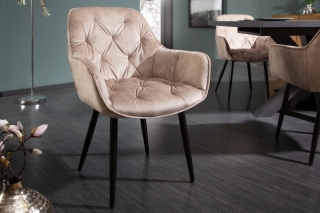 LuxD 28543 Dizajnová stolička Garold šampanský zamat
