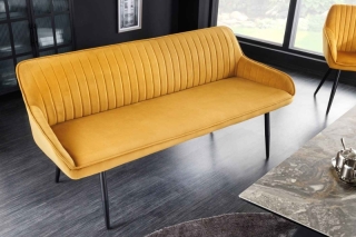 LuxD Dizajnová lavica Esmeralda 160 cm horčicový zamat