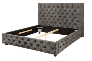 LuxD Dizajnová posteľ Laney II 160 x 200 cm sivý zamat obr-4