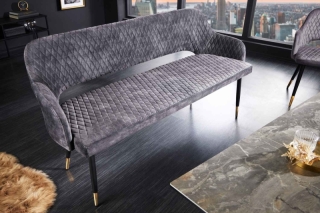 LuxD Dizajnová lavica Laney 162 cm sivý zamat