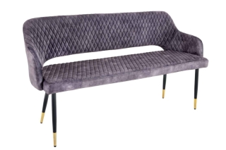 LuxD Dizajnová lavica Laney 162 cm sivý zamat obr-4