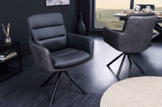LuxD 28591 Dizajnová otočná stolička Maddison antracit koža