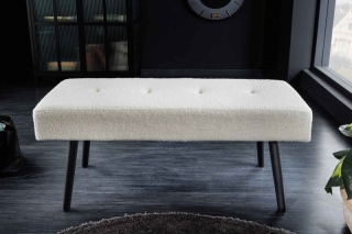LuxD Dizajnová lavica Bailey 100 cm biela obr-1