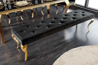 LuxD Dizajnová lavica Rococo 172 cm čierna / zlatá