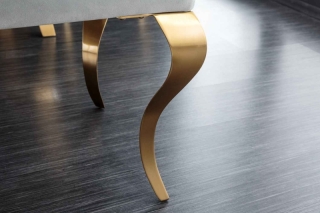 LuxD Dizajnová lavica Rococo 172 cm sivá / zlatá obr-3