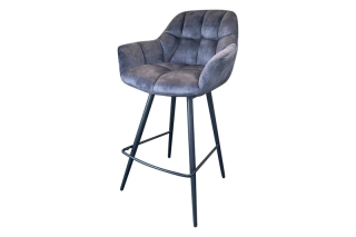 LuxD Dizajnová barová otočná stolička Vallerina sivý zamat
