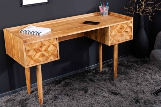 LuxD Dizajnový písací stôl Halia Honey 132 cm akácia