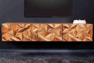 LuxD Dizajnový závesný TV stolík Halia 160 cm Sheesham obr-1