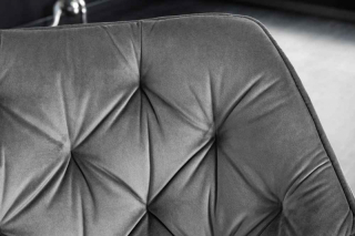 LuxD 28838 Dizajnová otočná stolička Kiara II sivý zamat obr-2