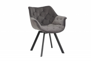 LuxD 28838 Dizajnová otočná stolička Kiara II sivý zamat obr-3