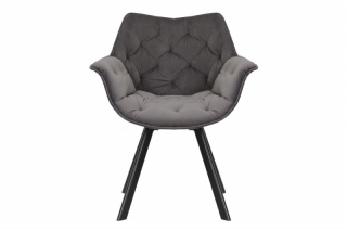 LuxD 28838 Dizajnová otočná stolička Kiara II sivý zamat obr-4