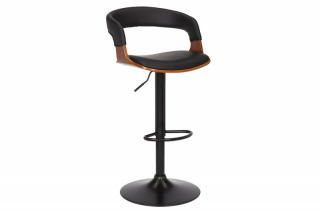 LuxD Dizajnová barová otočná stolička Uriela orech / čierna