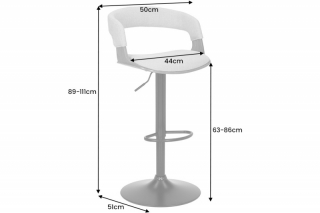 LuxD Dizajnová barová otočná stolička Uriela jaseň / sivá obr-3