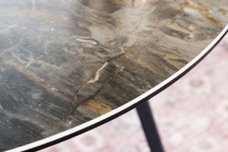 LuxD Keramický konferenčný stolík Paquita 70 cm taupe mramor obr-2
