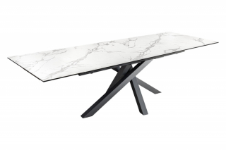 LuxD Rozťahovací keramický stôl Paquita 180-220-260 cm biely mramor obr-4