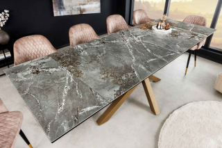 LuxD Rozťahovací keramický stôl Paquita 180-220-260 cm sivý mramor obr-1