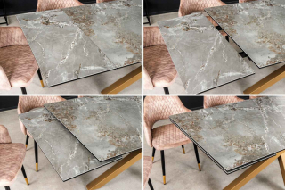 LuxD Rozťahovací keramický stôl Paquita 180-220-260 cm sivý mramor obr-2
