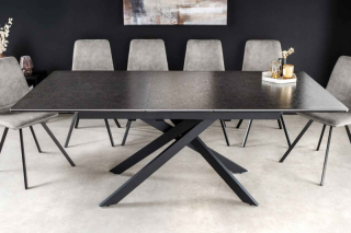 LuxD Rozťahovací keramický stôl Halia 160-200 cm mramor antracit obr-1