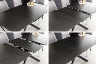 LuxD Rozťahovací keramický stôl Halia 160-200 cm mramor antracit obr-2