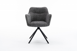 LuxD 28989 Dizajnová otočná stolička Rahiq sivá obr-2