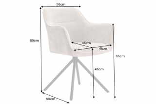 LuxD 28989 Dizajnová otočná stolička Rahiq sivá obr-3