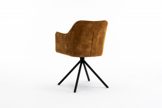 LuxD 28992 Dizajnová otočná stolička Rahiq horčicový zamat obr-1