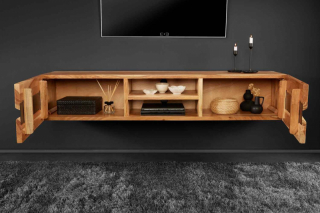 LuxD Dizajnový závesný TV stolík Argentinas 160 cm akácia obr-2