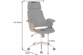 LuxD Dizajnová kancelárska stolička Uriela orech / čierna obr-4
