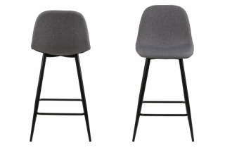 Dkton Dizajnová barová stolička Nayeli, svetlo šedá a čierna 91 cm obr-1