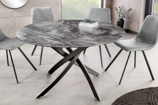 LuxD Okrúhly jedálenský keramický stôl Halia 120 cm taupe