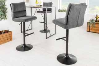 LuxD Dizajnová barová otočná stolička Frank sivý menčester
