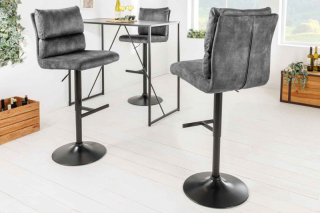 LuxD Dizajnová barová otočná stolička Frank tmavosivý zamat