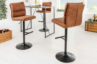 LuxD Dizajnová barová otočná stolička Frank antik hnedá