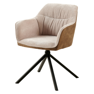 Jedálenská stolička SINES hnedá/béžový zamat