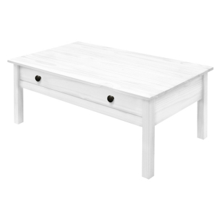 Konferenčný stolík TORINO biely, kovové úchytky