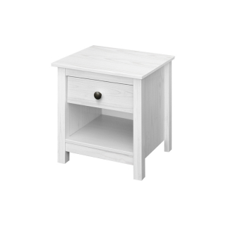 Nočný stolík TORINO biely, kovové úchytky