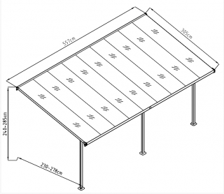 Pergola 557 x 305 cm (čierna + transparentná polykarbonát) obr-2