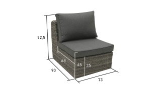 DEOKORK Ratanový stredový diel BORNEO LUXURY (sivá) obr-1