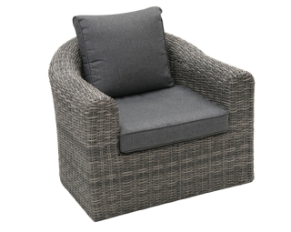 DEOKORK Ratanové kreslo BORNEO LUXURY (sivá) obr-1