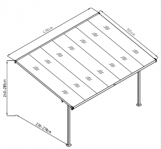 Pergola 436 x 305 cm (čierna šedý polykarbonát) obr-2