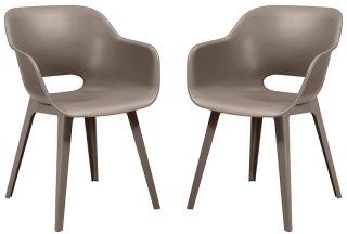 DEOKORK Záhradné plastové kreslo IBIZA - 2 kreslá (cappuccino)