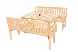 DEOKORK Masívne záhradná zostava z borovice ROMANTIC 1+2 (32 mm) - rôzne dĺžky 180 cm