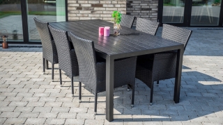 DEOKORK Záhradná ratanová zostava PALERMO 1+6 (rôzne dĺžky) stôl 150x90 cm obr-1