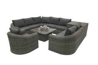 DEOKORK Ratanová modulová zostava BORNEO LUXURY pre 8 osôb (sivá) obr-1