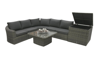 DEOKORK Ratanová modulová zostava BORNEO LUXURY pre 5 osôb (sivá) obr-1