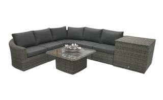 DEOKORK Ratanová modulová zostava BORNEO LUXURY pre 5 osôb (sivá) obr-2