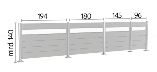 Zástena na ochranu súkromia akryl 135 cm (strieborná metalíza) - rôzne dĺžky dĺžka 100 cm obr-1