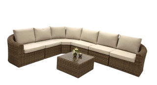 DEOKORK Ratanová modulová zostava rohová BORNEO LUXURY pre 6 osôb (hnedá) obr-1