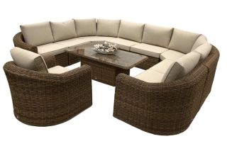 DEOKORK Ratanová modulová jedálenská zostava BORNEO LUXURY pre 9 osôb (hnedá) obr-2